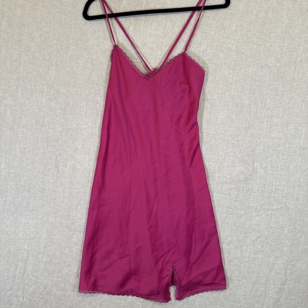 Wild Fable Women Dress Pink Baby Doll Slip Satin Dress XS
